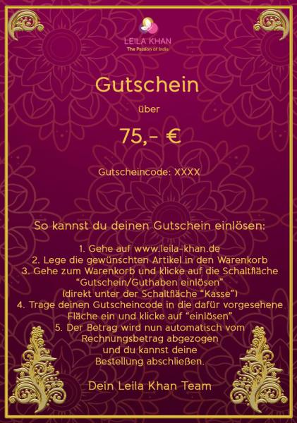 Gutschein über 75 €